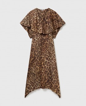 Stella Mccartney Leopard Shawl Maxi-jurk met luipaardprint | Damesjurken