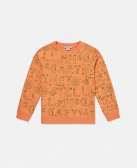  Stella Mccartney Lettering Print Sweatshirt Oranje | Kinder T-shirts en Sweatshirt