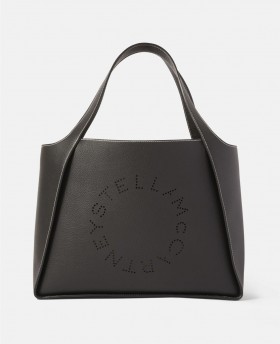 Stella Mccartney Logo Grote Tote Bag Zwart | Dames Stella Icons