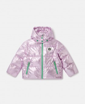  Stella Mccartney Metallic Puffer Coat Lavender | Kinderkleding