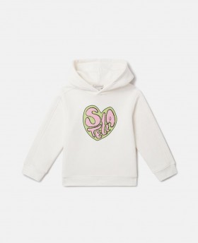  Stella Mccartney Stella Graphic Appliqué Hoodie Ivoor Multicolor | Kindertruien en vesten