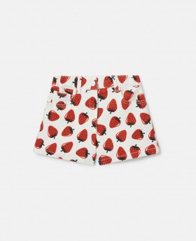  Stella Mccartney Strawberry Print Shorts Crème/rood | Kinderbroeken & Shorts