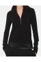  Stella McCartney Arlesa Double Split Hem Zip -pusero, musta | Naisten paidat ja topit