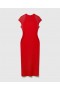  Stella McCartney Miracle Short-sleeve Compact-knit Dress Lipstick Red | Naisten Mekot