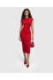  Stella McCartney Miracle Short-sleeve Compact-knit Dress Lipstick Red | Naisten Mekot