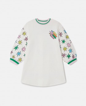 Stella McCartney Bright Stars -collegepaitamekko, beige, monivärinen | Lasten mekot ja haalarit