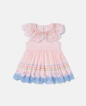 Stella McCartney Butterfly Pleated Cap-Shihainen Mekko Vaaleanpunainen | Lasten Mekot & Haalarit