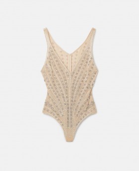 Stella McCartney Lasihelmillä Koristeltu Body Nude Beige | Naisten Paidat Ja Topit