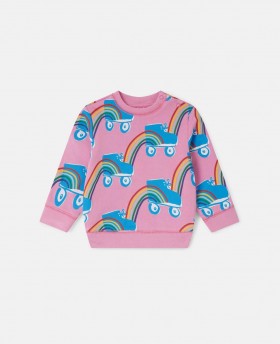  Stella McCartney Rollerskating Rainbow Print Collegepaita Vaaleanpunainen | Lasten Vauvat Tytöt