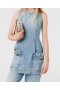  Robe mini sans manches Stella McCartney bleu clair à fermoir | Jean femme