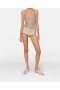 Body Stella McCartney beige nude orné de perles de verre | Chemises et hauts pour femmes