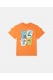  T-shirt Stella McCartney Magicians Bunny à col rond orange | T-shirts et sweat-shirts pour enfants