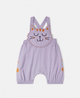  Salopette violette à motif chat Stella McCartney | Robes et combinaisons pour enfants