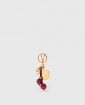  Porte-clés médaillon Stella McCartney Cherry Charm Raisin | Porte-clés et breloques pour femmes