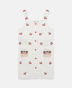  Robe sans manches Stella McCartney à broderies cerises couleur crème | Robes et combinaisons pour enfants