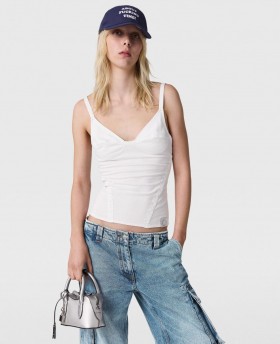 Débardeur blanc Stella McCartney inspiré d'un corset | Sweat-shirts et T-shirts pour femmes