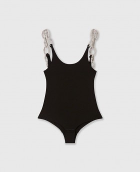  Top noir à bretelles en cristal Stella McCartney | Chemises et hauts pour femmes