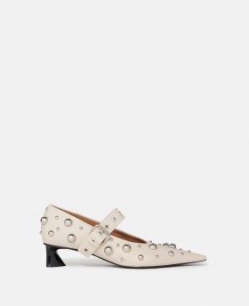  Escarpins Stella McCartney Elsa à clous, coloris Greggio blanc | Escarpins femme