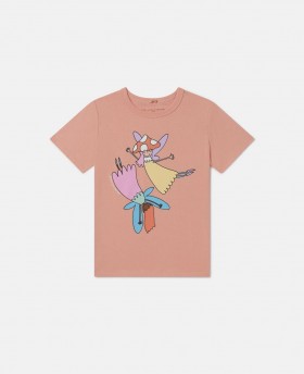  T-shirt rose à col rond imprimé fées Stella McCartney | T-shirts et hauts pour enfants