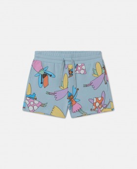 Short à cordon imprimé fées Stella McCartney bleu | Pantalons et shorts pour enfants