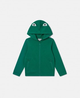 Sweat-shirt à capuche zippé vert Stella McCartney avec motif grenouille | T-shirts et sweat-shirts pour enfants