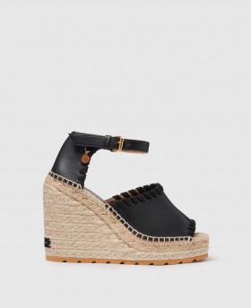  Espadrilles compensées Stella McCartney Gaia noires | Espadrilles pour femmes