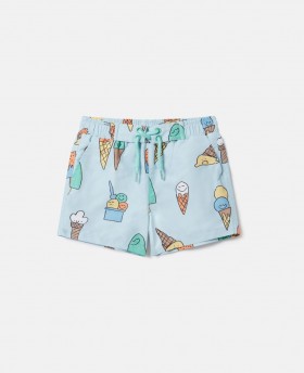Short de bain Stella McCartney imprimé glace bleu | Pantalons et shorts pour enfants