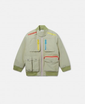  Veste Stella McCartney verte à col montant et poches multiples | Vêtements d'extérieur pour enfants