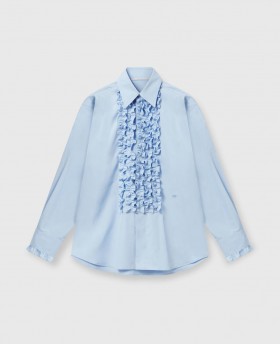  Chemise Oxford à volants Stella McCartney bleu ciel | Chemises et hauts pour femmes