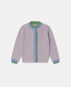  Gilet Stella McCartney violet à bordure festonnée | Pulls et gilets pour enfants