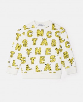 Sweat-shirt graphique Stella McCartney Bob l'éponge crème/jaune | T-shirts et sweat-shirts pour enfants