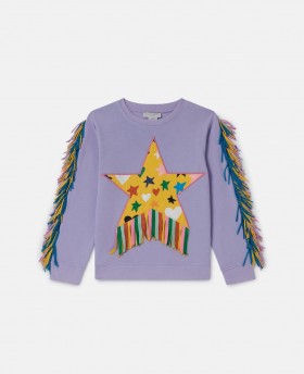 Sweat-shirt à franges Stella McCartney Star violet | T-shirts et hauts pour enfants