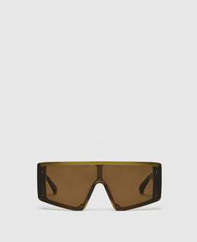  Lunettes de soleil carrées translucides Stella McCartney vert kaki | Lunettes de soleil pour femmes