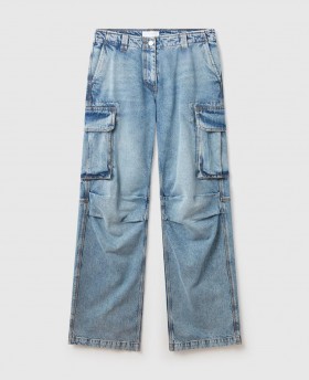 Jean cargo en denim bleu délavé vintage Stella McCartney | Jean femme