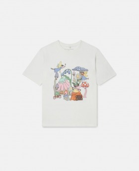  T-shirt Stella McCartney blanc à col rond imprimé forêt | T-shirts et hauts pour enfants