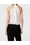  Stella McCartney Satin-Top mit Kettenkragen, Reinweiß | Damenblusen und -tops