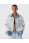 Stella McCartney Jeansjacke mit Kontrasteinsätzen, Blau | Damen-Jeans
