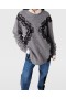  Stella McCartney Langarmpullover mit Spitzeneinsatz, Grau meliert | Damenstrickwaren