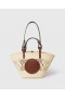  Stella McCartney Logo Raffia Häkeltasche, mittelgroß, Natur | Damen-Schultertasche