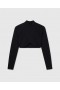  Stella McCartney Miracle Langarmshirt aus kompaktem Strick, Schwarz | Damenblusen und -tops
