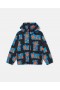  Stella McCartney Fleecejacke mit Pfotenabdruckmuster, Schwarz | Kinderoberbekleidung