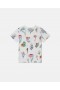  Stella McCartney T-Shirt mit Waldmotiv und Rundhalsausschnitt, Weiß | Kinder-T-Shirts und Tops