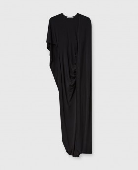  Stella McCartney Asymmetrisches Cape-Maxikleid Schwarz | Damenkleider