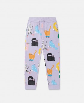  Stella McCartney Jogginghose mit Katzenprint, Lila | Kinderhosen & Shorts