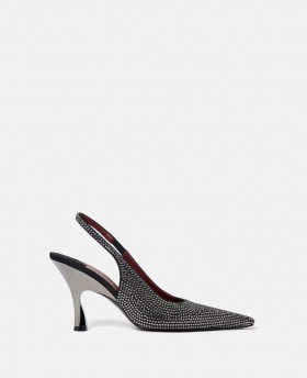  Stella McCartney Elsa Kristallverzierte Slingbacks, Schwarz | Damen-Pumps