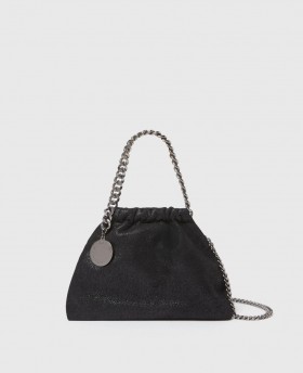  Stella McCartney Falabella Umhängetasche mit Kordelzug, Schwarz | Mini-Taschen und Clutches für Damen