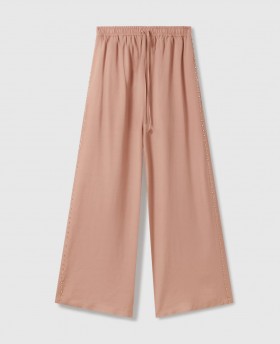  Stella McCartney bleifreie Crystal High-Rise Wide-Leg-Hose in Altrosa | Damenhosen und Shorts