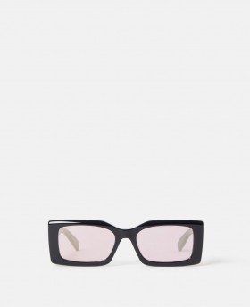  Stella McCartney Sonnenbrille mit Logogravur, rechteckig, schwarz | Damen-Sonnenbrille