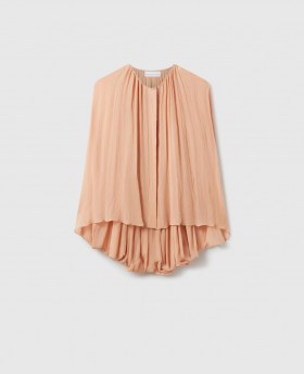Stella McCartney Plissiertes Cape-Ärmel-Top in Nude | Damenblusen und -tops