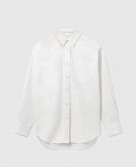  Stella McCartney Boyfriend-Hemd aus regenerativer Baumwolle, Reinweiß | Damenhemden und -tops